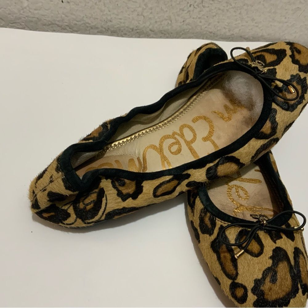 Sam Edelman Felicia Ballet Flat Ballerina Nude Leopard Calf Hair Leather… - Picture 3 of 6